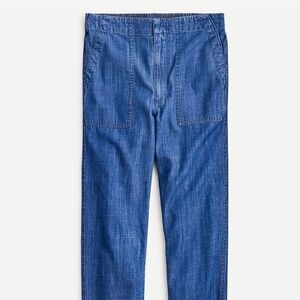 J. CREW Indigo Zip-Up Seaside Pant, Chambray denim - Size 8